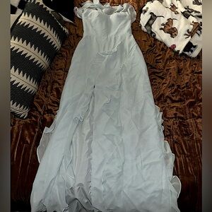Used one time super comfy soft brides maid dress light blue great condition